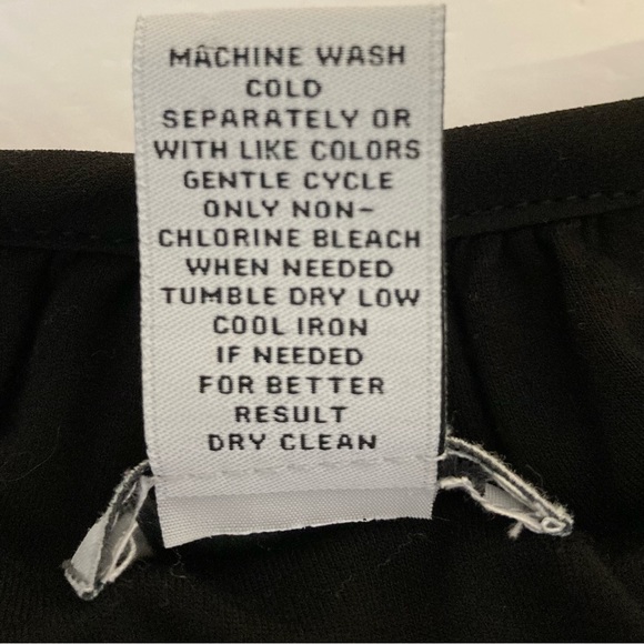 CARMEN MARC VALVO Black Zipper & Tie Front Blouse Sheer Long Sleeves Size Small - Picture 7 of 7